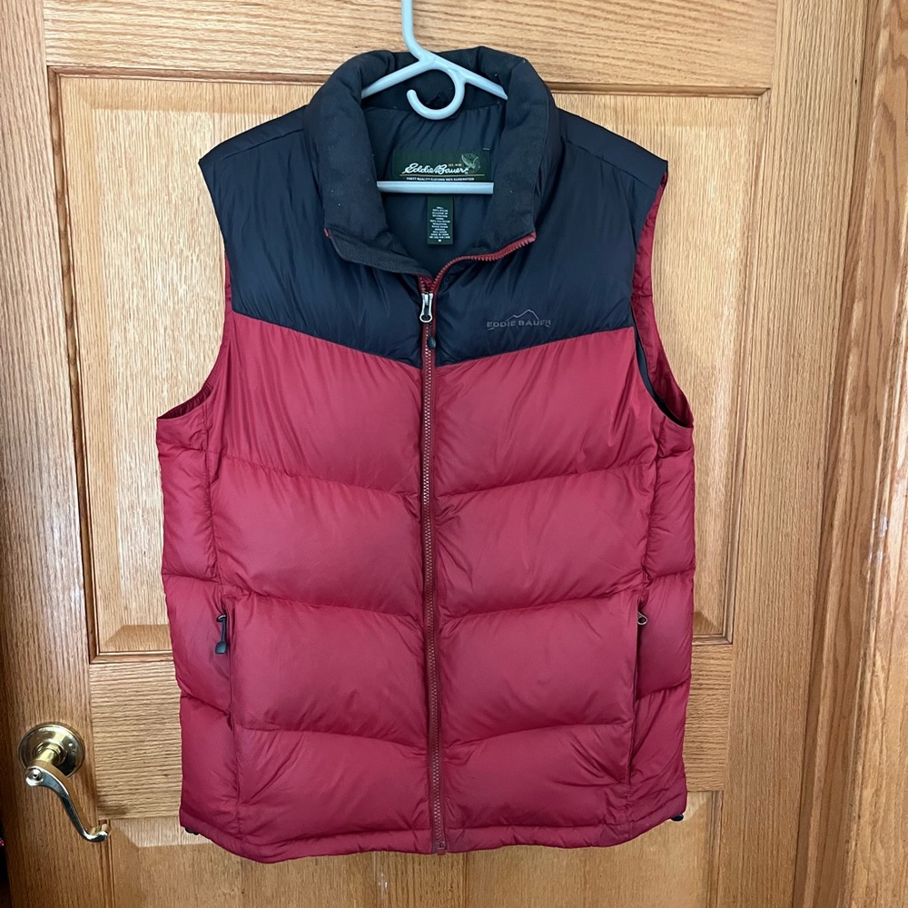 Eddie Bauer red, Down puffy vest